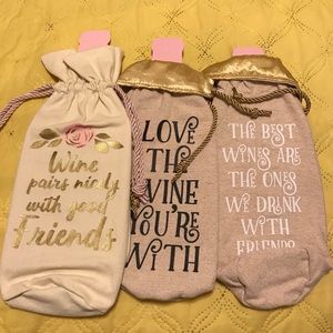 Holiday. Three (3) Love Wine Gift Bags. Holiday season.